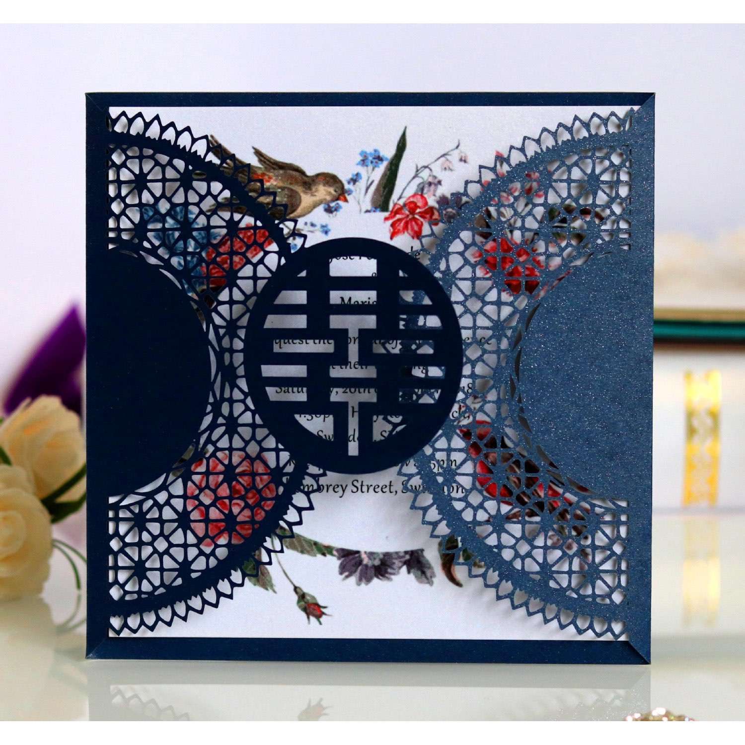 Chinese Style Marriage Invitation Card Wedding Card Design Laser Cut 